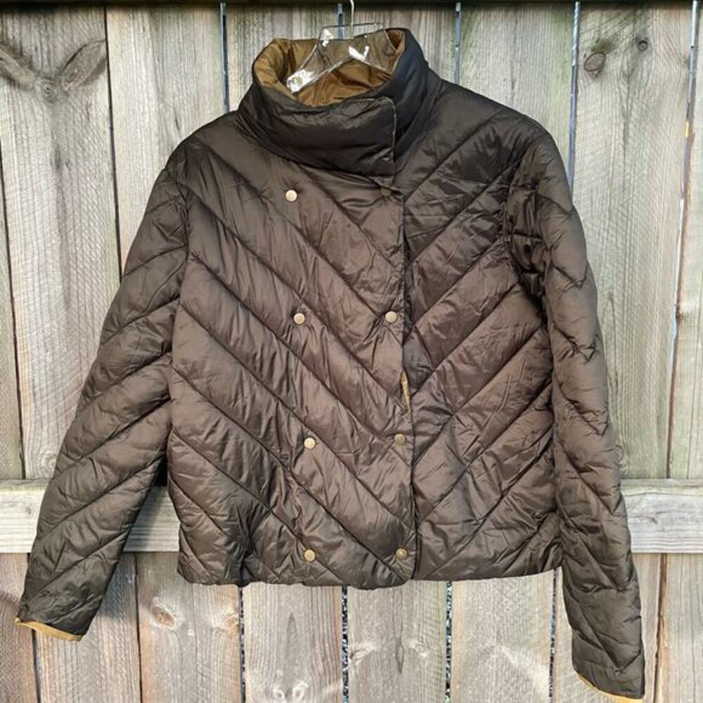 Scotch and Soda Coat Double-Breasted Quilted Jacket Lightweight Dark Green Small